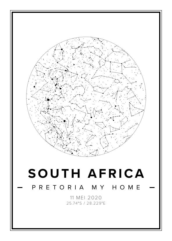 South Africa Star Map Print